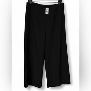NWT  LOFT Women’s Black Wide Leg Crop Pants Size 8 Dress Trouser Culottes